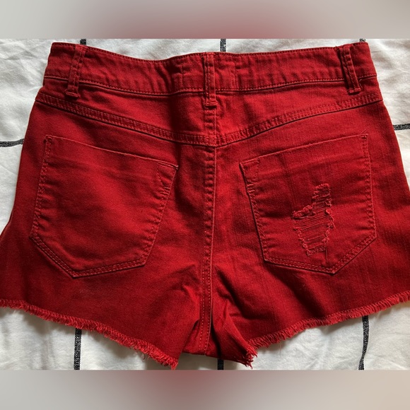 Rust high waist cut off shorts - Picture 3 of 5